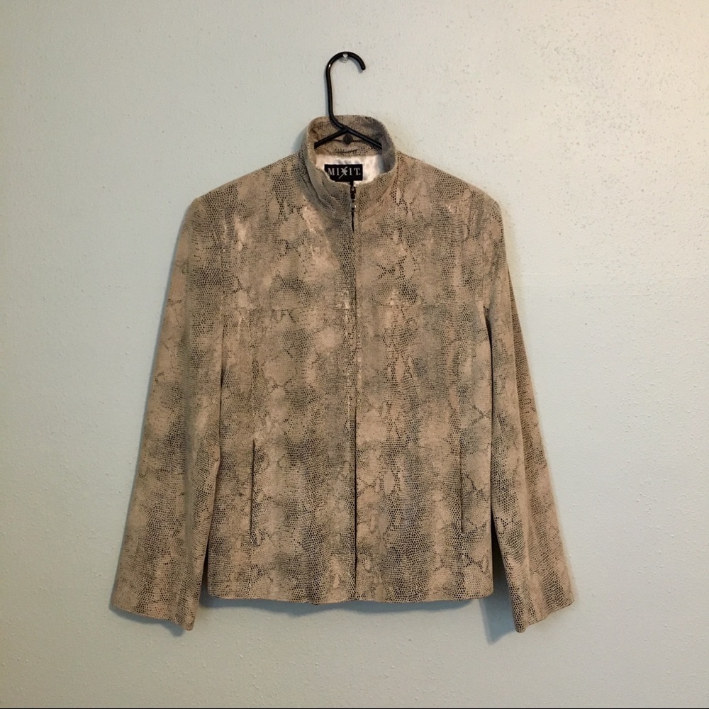 Leather Python Print Jacket